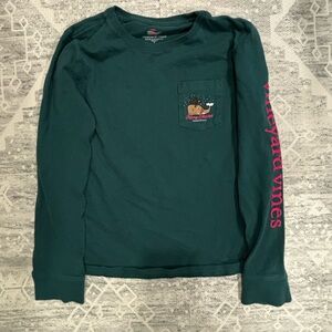 Dark Green Vineyard Vines Kids Small Christmas Shirt